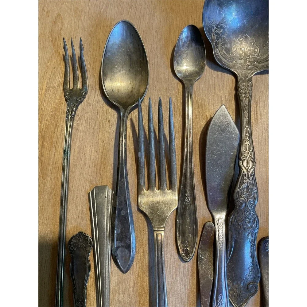 Vintage Flatware For Crafts Spoons Forks Silver Plate Stainless